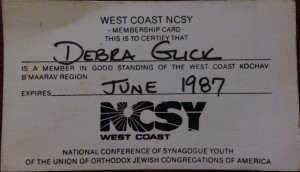 Deborah Glick WC NCSY Card